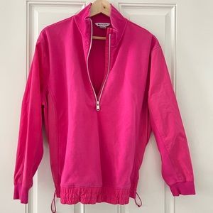 Athleta - Triumph Hybrid Half Zip Sweatshirt - M - Hot Pink